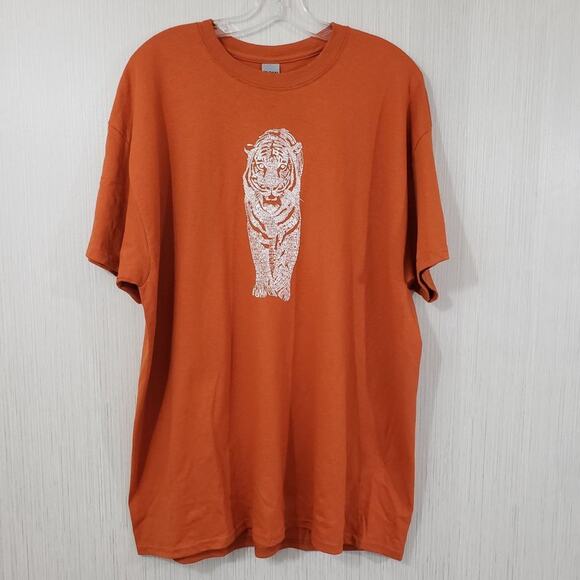 LA POP ART tiger graphic short sleeve shirt endangered species names men's XL - Picture 2 of 8
